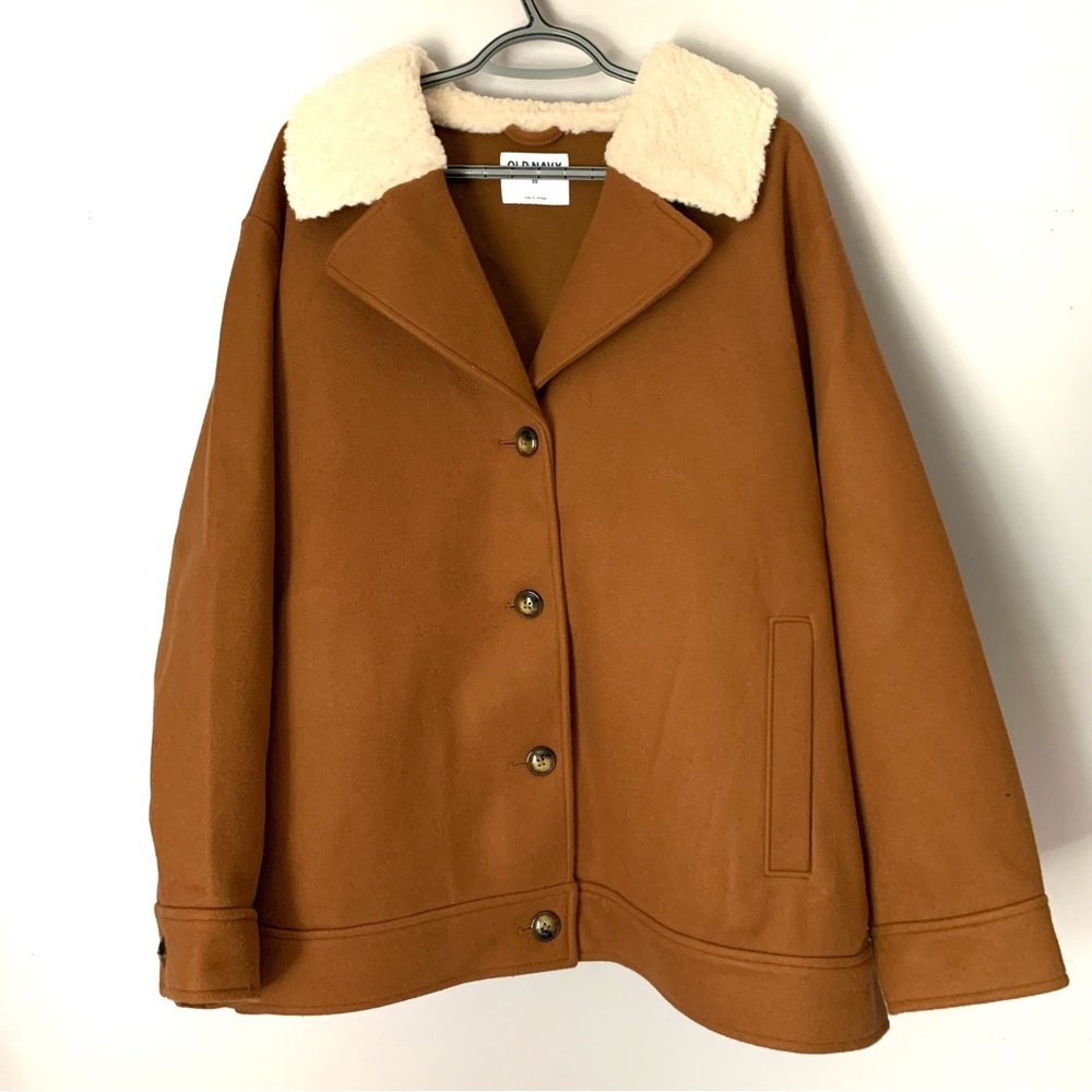 Old Navy Soft-Brushed Sherpa-Trim Jacket Women’s 3XL NWT Cabincore Cottagecore